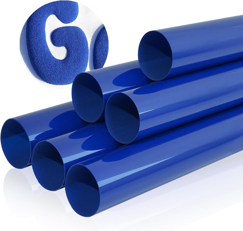 HTVJOYDO 6Pcs Puff Vinyl Heat Transfer, 12x10Inch Royal Blue 3D Puff HTV, DIY Iron-on Vinyl for T-Shirts, Easy to Cut and Weed, Compatible with Cricut or Cameo (6 Royal Blue Puff) - Image 1